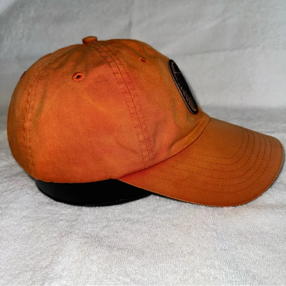 Jagermeister Hat Orange Dad Cap Rubber Patch Stag Logo Adjustable - Picture 5 of 8